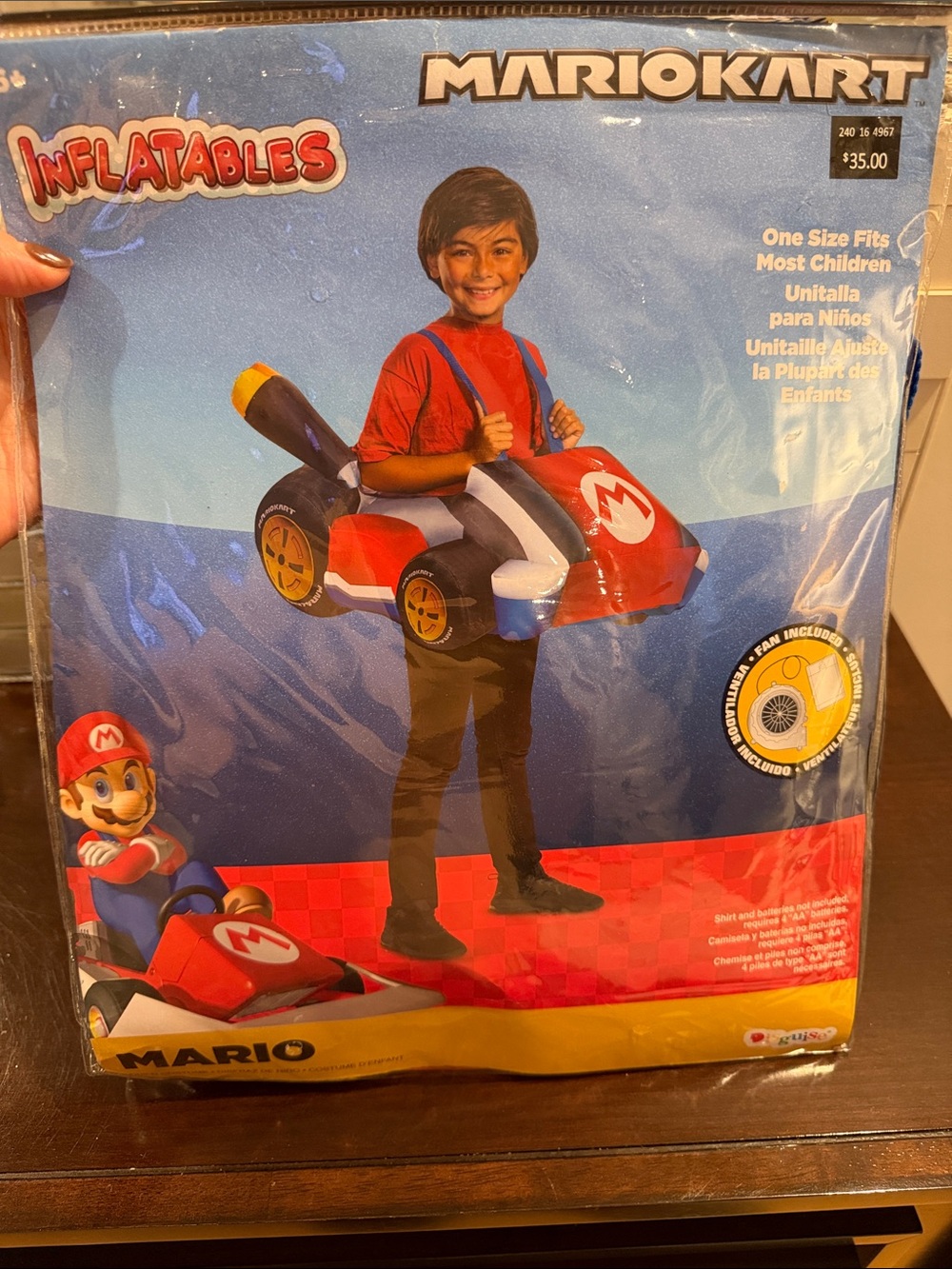 Inflatable Mario Kart Costume - Red/Black
